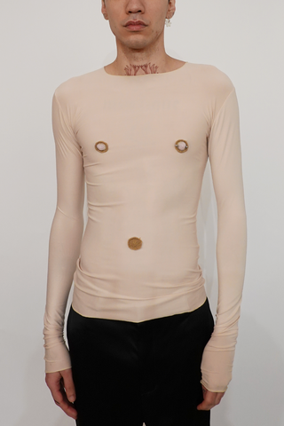 Nude Top With Knitted Nipples