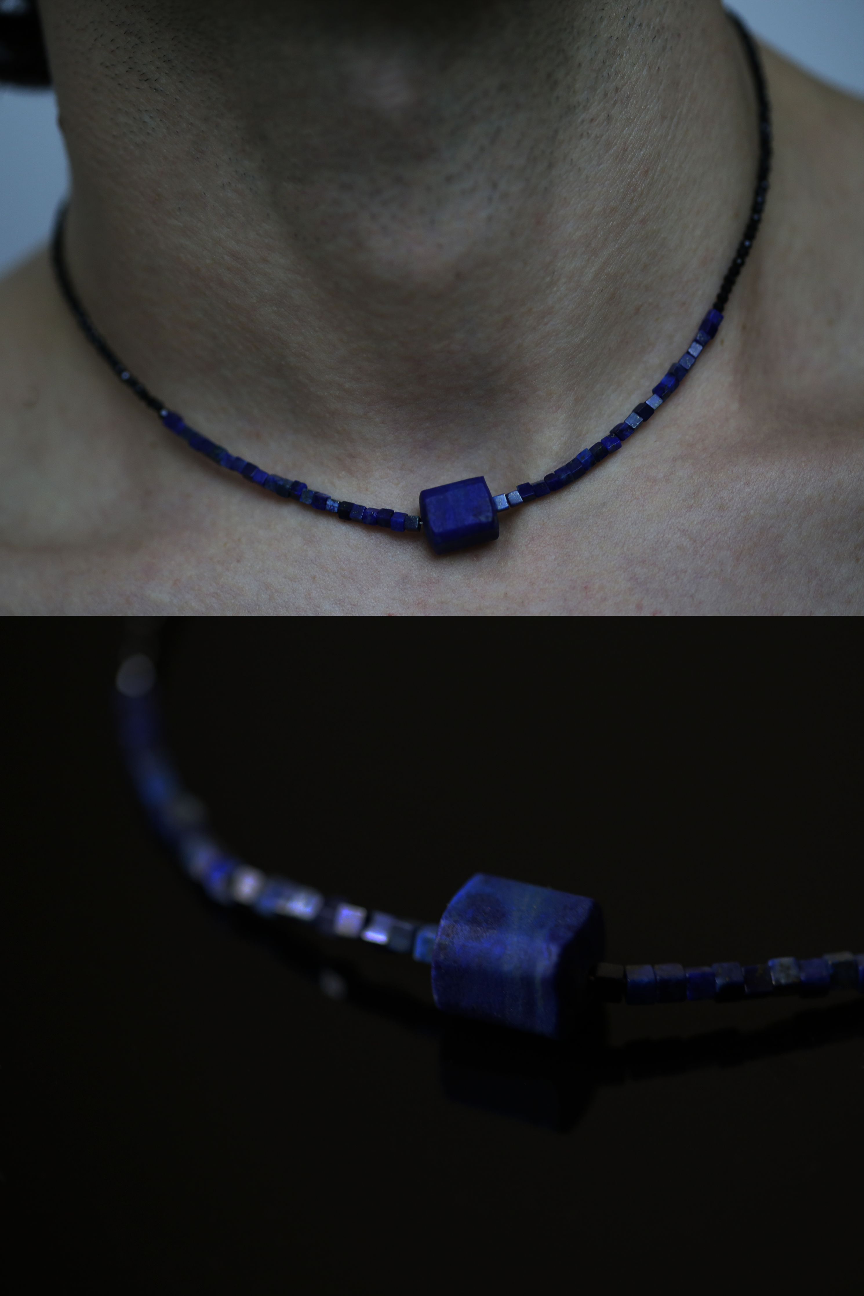 Blue Shadow Marble Lapis Necklace
