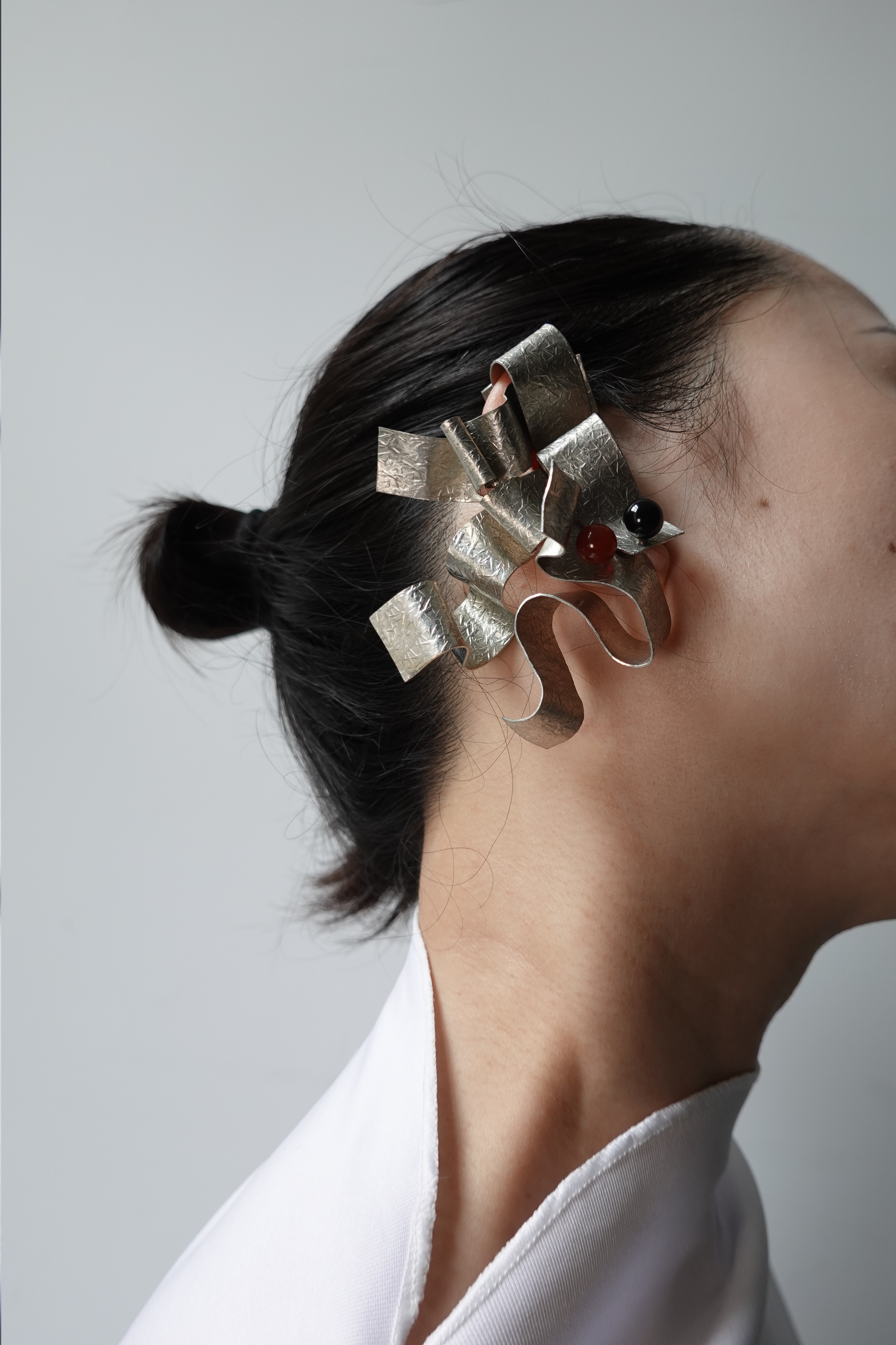 Bendable earrings 'Rubans Métallique'