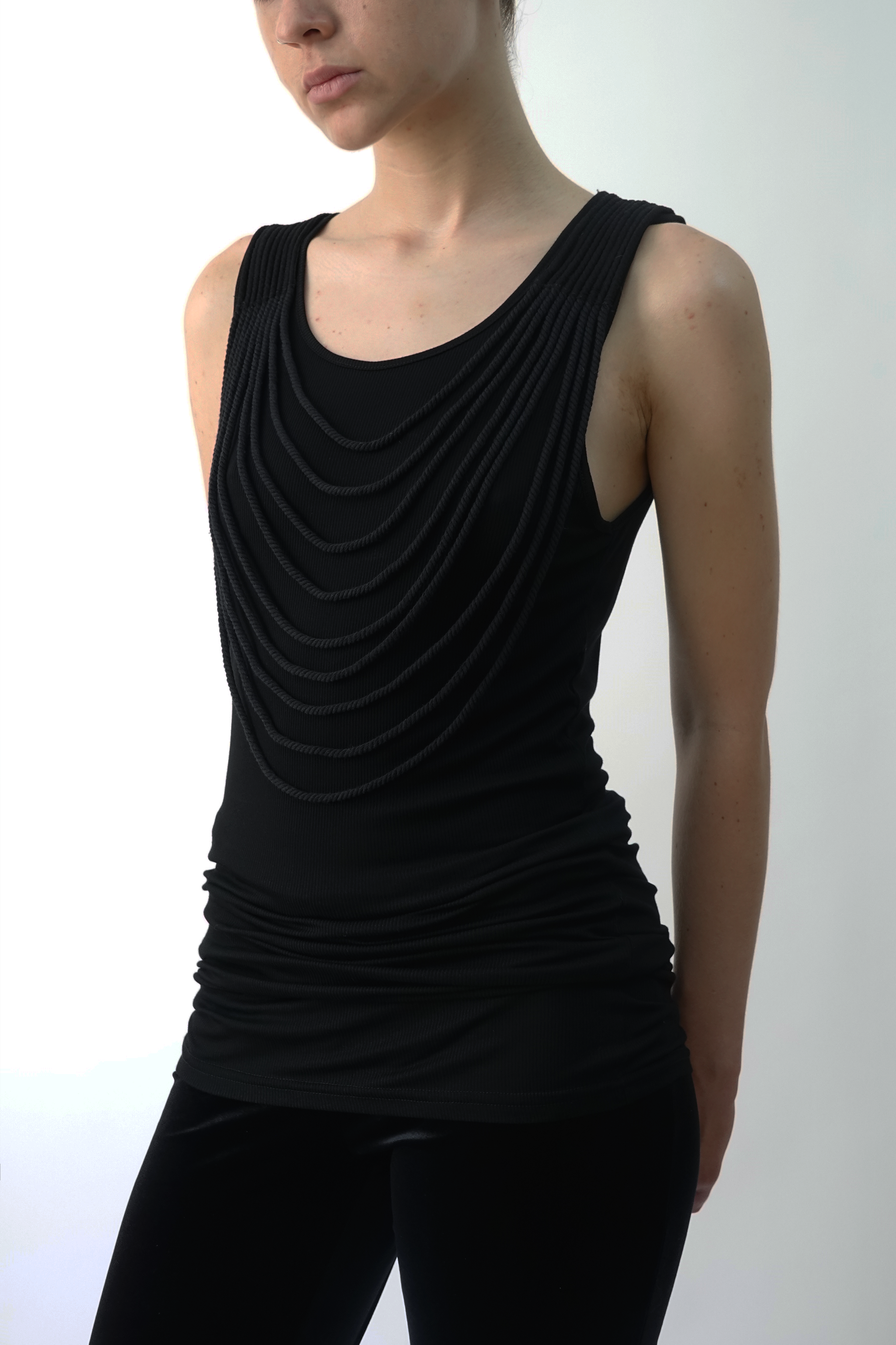 Tank Top with drapped strings